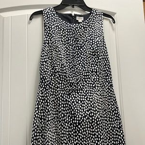 Navy blue and ivory dotted dress